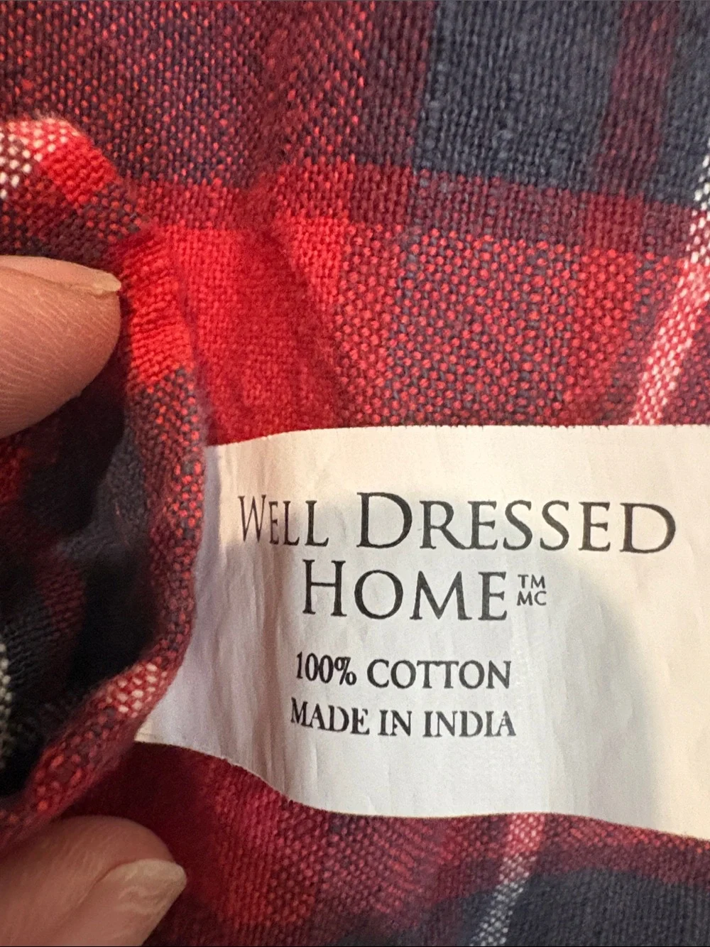 Well Dressed Home Red Plaid tablecloth